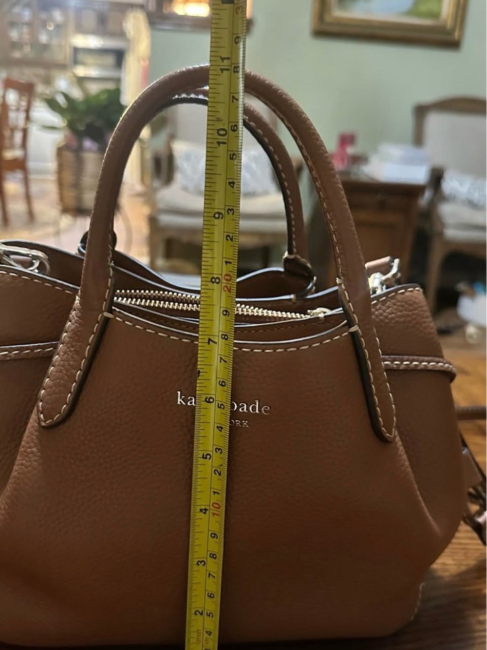 kate spade Brown Leather Mini Satchel with Crossbody Strap Dumpling Bag - Picture 4 of 6